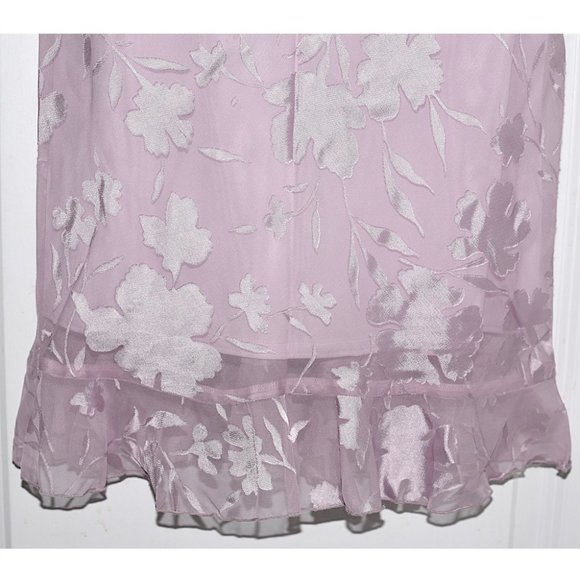 Worn 1X Pink Floral Appliqué Cowl Neck Midi Dress - Picture 4 of 7